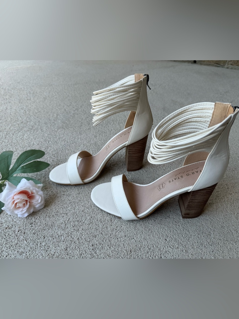 Altar'd State Cream Strappy Block Heel Sandals Women's Size 8.5 NWOT - Picture 5 of 7